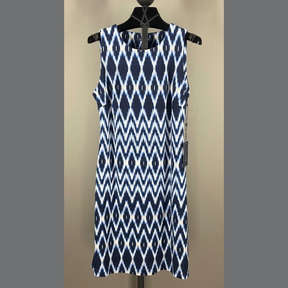 NEW Tommy Hilfiger Dress Womens 4 blue sheath colorful classic - Picture 1 of 10